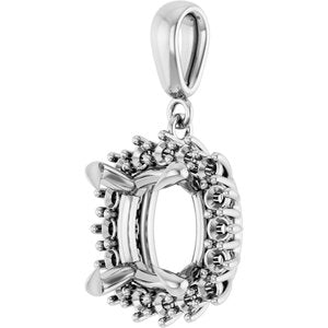 Continuum Sterling Silver 10x10 mm Cushion Pendant Mounting – image 4