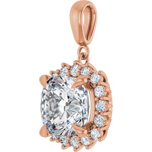 14K Rose Gold 10x10 mm Cushion Pendant Mounting – image 3