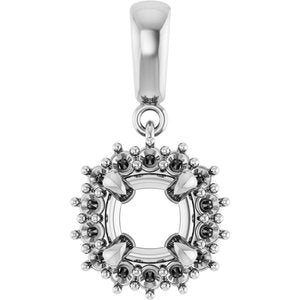 Continuum Sterling Silver 6x6 mm Cushion Pendant Mounting – image 2