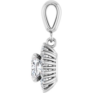 Sterling Silver 6x6 mm Cushion Pendant Mounting – image 5
