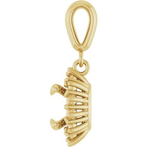 18K Yellow Gold 6x6 mm Cushion Pendant Mounting – image 6