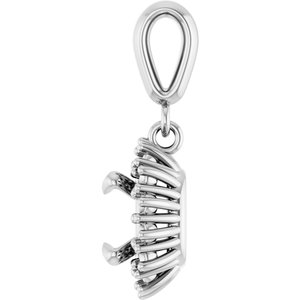 14Kx1 White Gold 6x6 mm Cushion Pendant Mounting – image 6