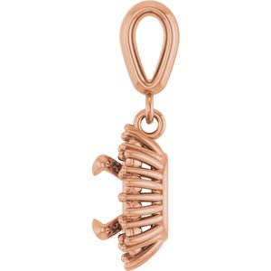 18K Rose Gold 6x6 mm Cushion Pendant Mounting – image 6