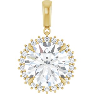 10K Yellow Gold 15 mm Round Pendant Mounting