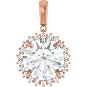 14K Rose Gold 15 mm Round Pendant Mounting