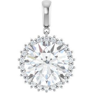 Sterling Silver 15 mm Round Pendant Mounting