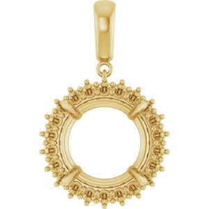 10K Yellow Gold 15 mm Round Pendant Mounting – image 2
