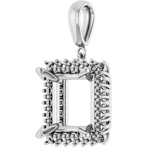 Sterling Silver 12x12 mm Square Pendant Mounting – image 4