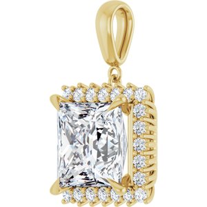 14K Yellow Gold 12x12 mm Square Pendant Mounting – image 3