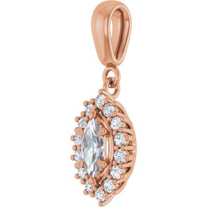 18K Rose Gold 7x3.5 mm Marquise Pendant Mounting – image 3