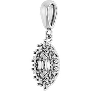 14K White Gold 7x3.5 mm Marquise Pendant Mounting – image 4