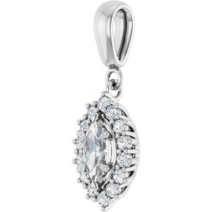 14Kx1 White Gold 7x3.5 mm Marquise Pendant Mounting – image 3