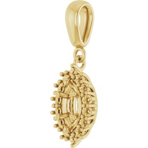 10K Yellow Gold 7x3.5 mm Marquise Pendant Mounting – image 4