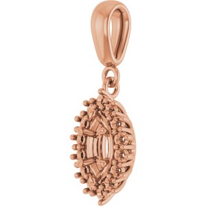 18K Rose Gold 7x3.5 mm Marquise Pendant Mounting – image 4