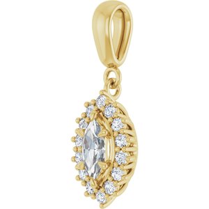 10K Yellow Gold 7x3.5 mm Marquise Pendant Mounting – image 3