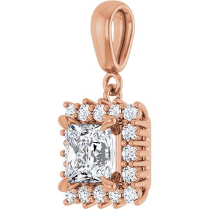 10K Rose Gold 6x6 mm Square Pendant Mounting – image 3