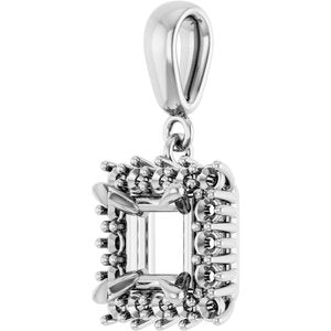 14K White Gold 6x6 mm Square Pendant Mounting – image 4