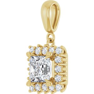 14K Yellow Gold 6x6 mm Square Pendant Mounting – image 3