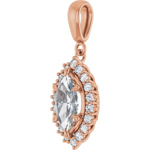 10K Rose Gold 10.5x5.5 mm Marquise Pendant Mounting – image 3