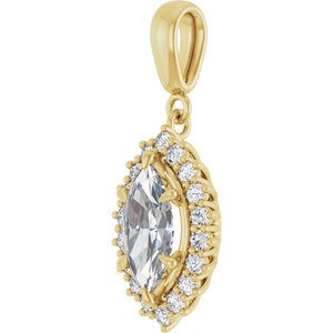 18K Yellow Gold 10.5x5.5 mm Marquise Pendant Mounting – image 3