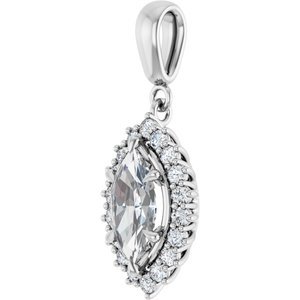 10K White Gold 10.5x5.5 mm Marquise Pendant Mounting – image 3