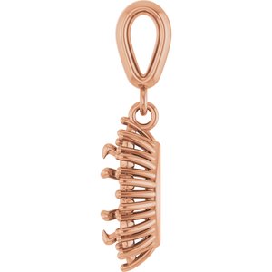 10K Rose Gold 7x3.5 mm Marquise Pendant Mounting – image 6