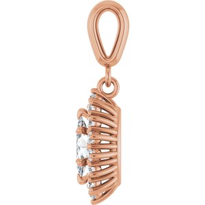 10K Rose Gold 7x3.5 mm Marquise Pendant Mounting – image 5