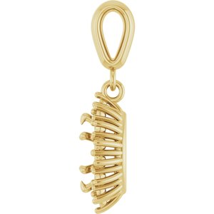 10K Yellow Gold 7x3.5 mm Marquise Pendant Mounting – image 6