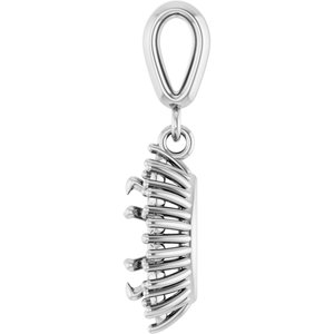 14K White Gold 7x3.5 mm Marquise Pendant Mounting – image 6