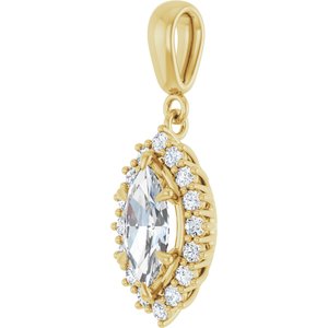 10K Yellow Gold 10x5 mm Marquise Pendant Mounting – image 3
