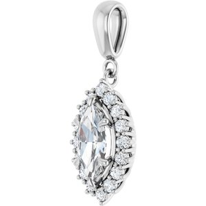 14Kx1 White Gold 10x5 mm Marquise Pendant Mounting – image 3
