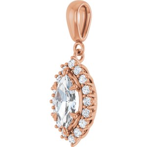 18K Rose Gold 10x5 mm Marquise Pendant Mounting – image 3