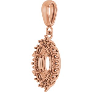 14K Rose Gold 10x5 mm Marquise Pendant Mounting – image 4