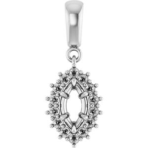 14Kx1 White Gold 7x3.5 mm Marquise Pendant Mounting – image 2