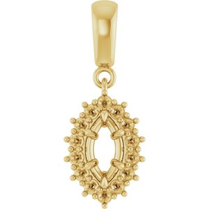 18K Yellow Gold 7x3.5 mm Marquise Pendant Mounting – image 2