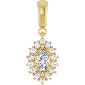 10K Yellow Gold 7x3.5 mm Marquise Pendant Mounting