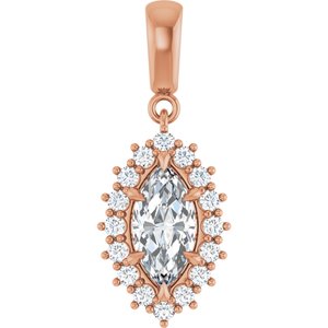 18K Rose Gold 10x5 mm Marquise Pendant Mounting