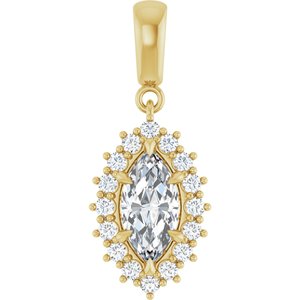 14K Yellow Gold 10x5 mm Marquise Pendant Mounting