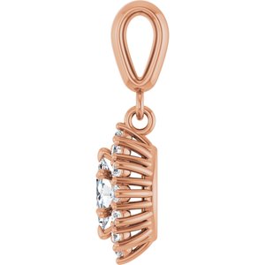 14K Rose Gold 6x3.5 mm Marquise Pendant Mounting – image 5