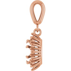 10K Rose Gold 6x3.5 mm Marquise Pendant Mounting – image 6