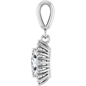 14K White Gold 6x3.5 mm Marquise Pendant Mounting – image 5