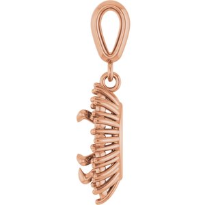 18K Rose Gold 8x6 mm Pear Pendant Mounting – image 6