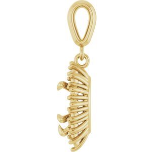 18K Yellow Gold 8x6 mm Pear Pendant Mounting – image 6
