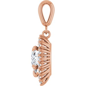 18K Rose Gold 8x6 mm Pear Pendant Mounting – image 5