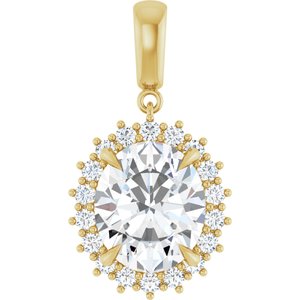 10K Yellow Gold 13x11 mm Oval Pendant Mounting