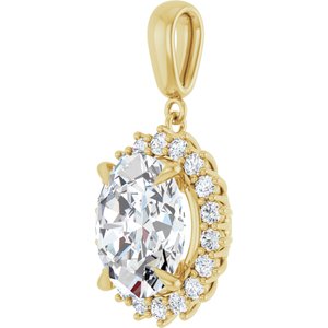 10K Yellow Gold 13x11 mm Oval Pendant Mounting – image 3