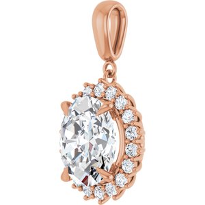 14K Rose Gold 13x11 mm Oval Pendant Mounting – image 3