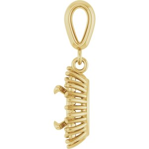 10K Yellow Gold 7x5 mm Oval Pendant Mounting – image 6