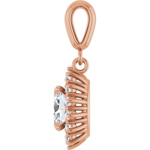 14K Rose Gold 7x5 mm Oval Pendant Mounting – image 5