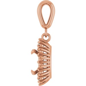 14K Rose Gold 7x5 mm Oval Pendant Mounting – image 6